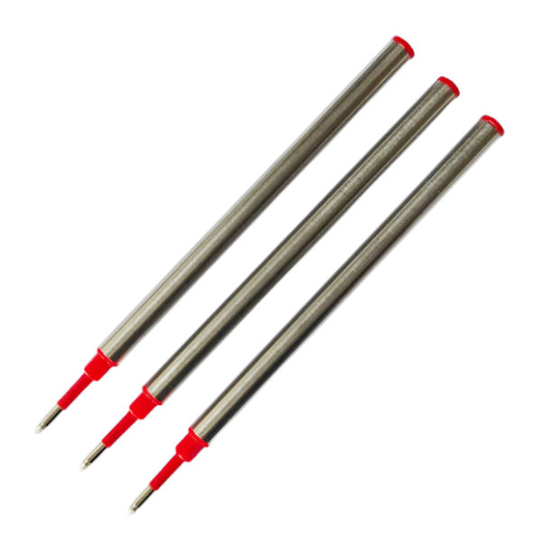 3er-Pack Rote Rollerball-Nachfüllminen für ACME Studio Linear Rollerball-Stifte