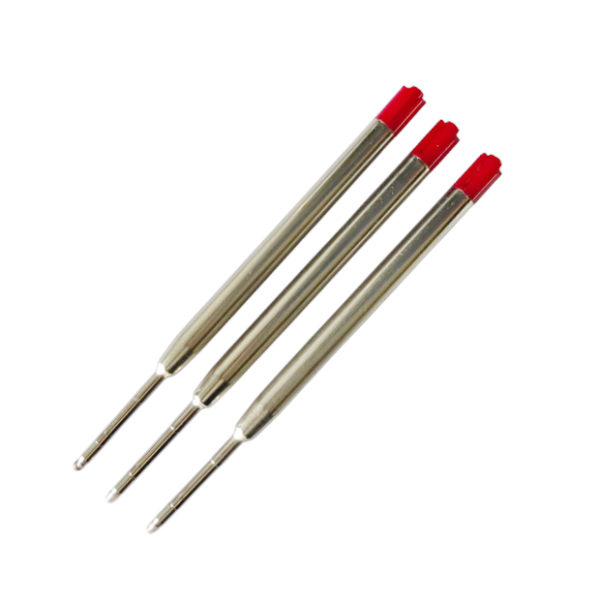 3er-Pack rote Kugelschreiberminen für Stipula-Kugelschreiber
