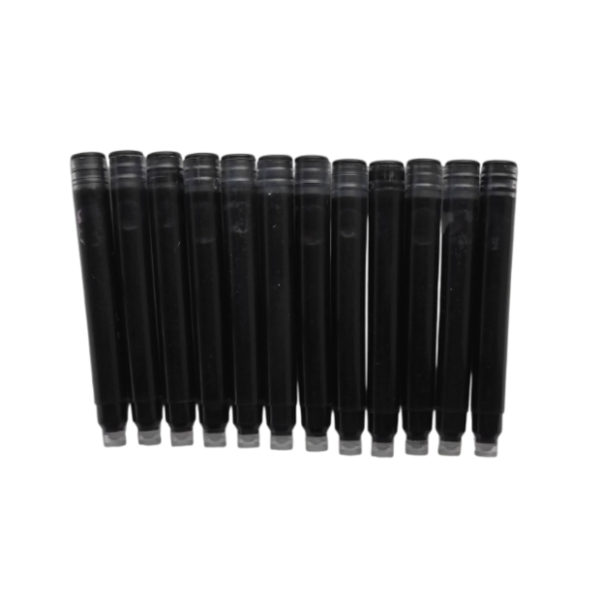 12er-Pack schwarze schlanke Tintenpatronen für Stipula-Füllfederhalter