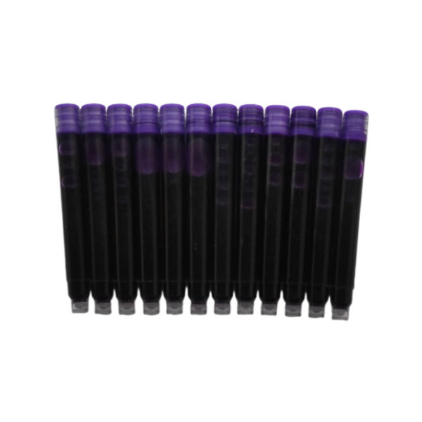 12er-Pack violette schlanke Tintenpatronen für Yookers-Füllfederhalter