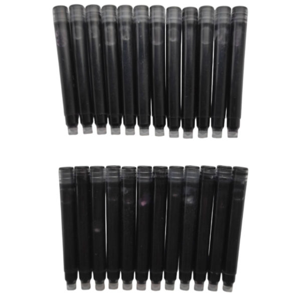24er-Pack schwarze schlanke Tintenpatronen für Stipula-Füllfederhalter